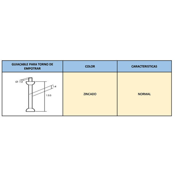 Guíacable para Torno de Empotrar