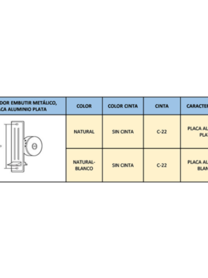 Recogedor Embutir Metálico Placa Aluminio