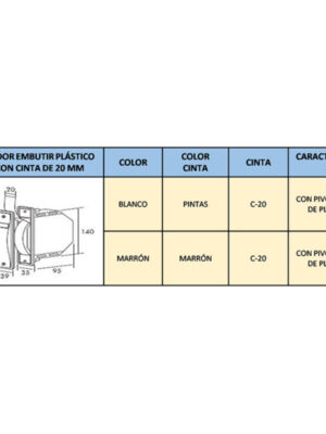 Recogedor embutir plástico mini con cinta de 20